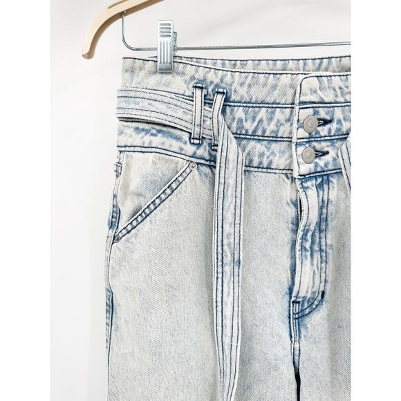 Veronica Beard Belted High Waisted Pearl Barrel Leg Jeans in Sky Size 30 NWT - Picture 7 of 7